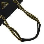 Prada Tote Bag Chain Shoulder Nylon Leather Gold — view 7