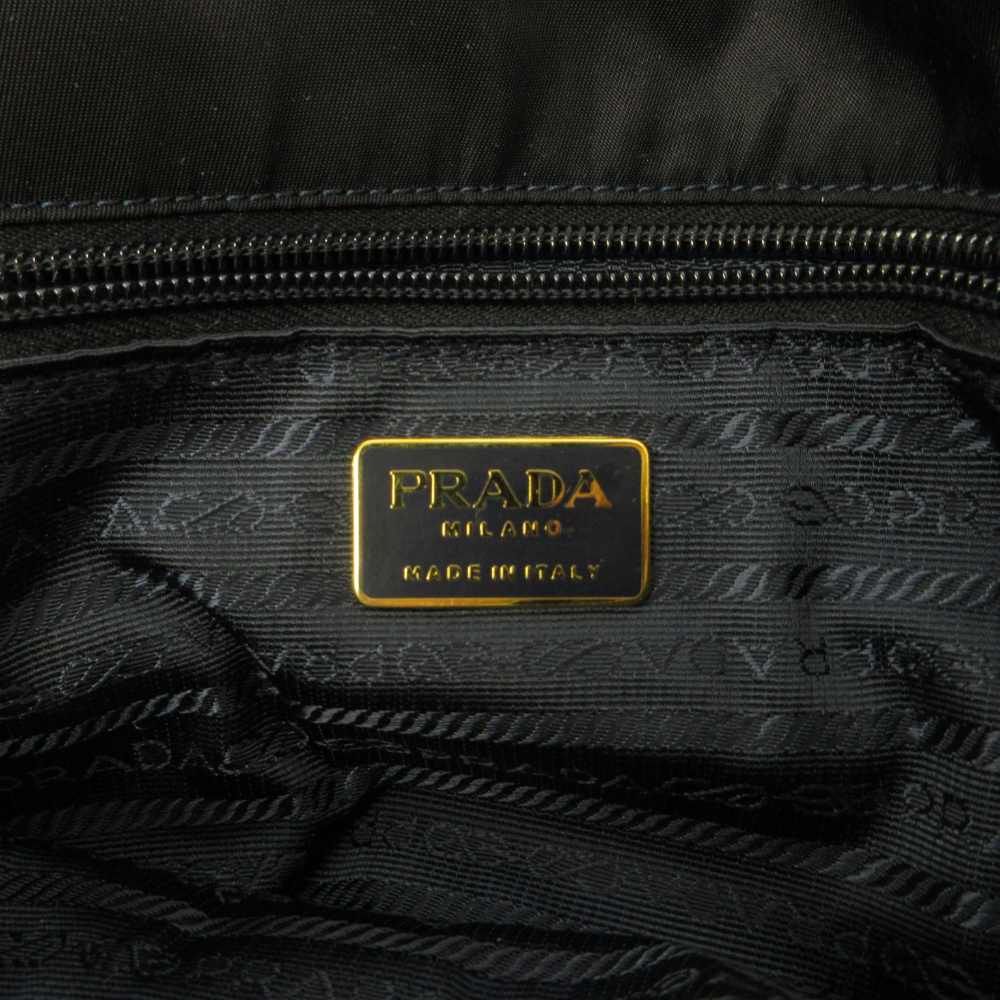 Prada Tote Bag Chain Shoulder Nylon Leather Gold — view 8