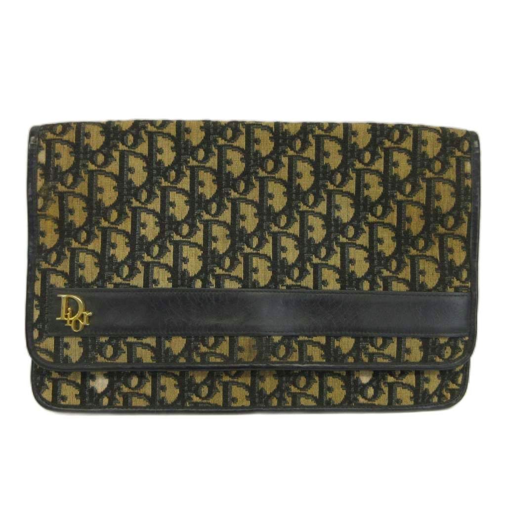 Dior Vintage Secondbag Clutch Canvas Leather Trotter