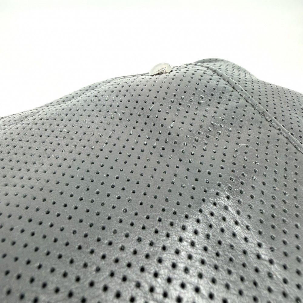 Chanel Shoulder Bag Perforated Mesh Chain Handle CC Logo Coco Leather Black — view 7