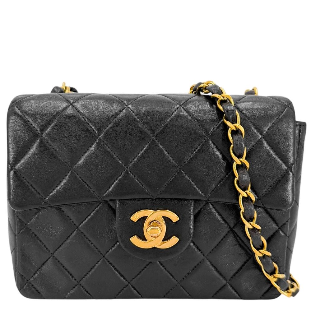 Chanel Shoulder Bag Mini Quilted Chain Turnlock Crossbody Mini Vintage CC Logo