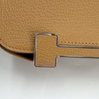 Hermes Shoulder Bag Geta Mount Crossbody Leather Brown Silver — view 6