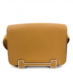 Hermes Shoulder Bag Geta Mount Crossbody Leather Brown Silver — view 2