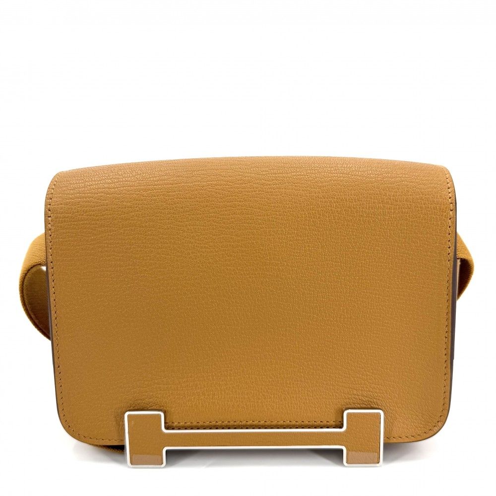 Hermes Shoulder Bag Geta Mount Crossbody Leather Brown Silver — view 2