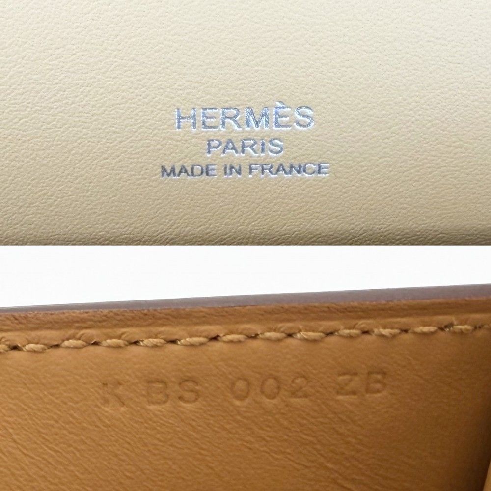 Hermes Shoulder Bag Geta Mount Crossbody Leather Brown Silver — view 5