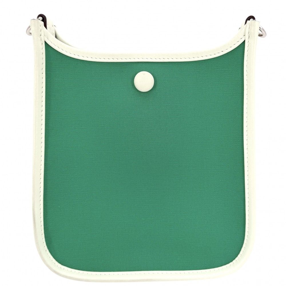Hermes Shoulder Bag Neo Evelyne TPM Crossbody Neo Green Canvas Leather Mint — view 2