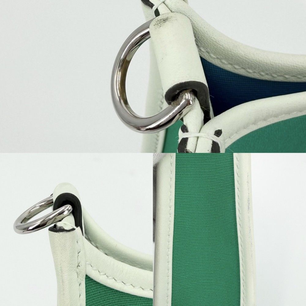 Hermes Shoulder Bag Neo Evelyne TPM Crossbody Neo Green Canvas Leather Mint — view 7