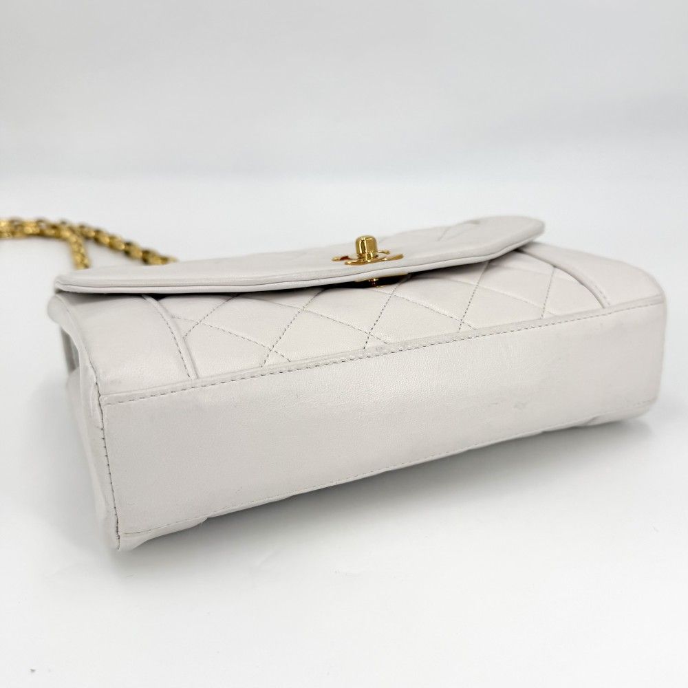 Chanel Shoulder Bag Quilted Diana Chain CC Logo Crossbody Turnlock Lambskin — view 3