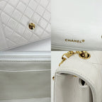 Chanel Shoulder Bag Quilted Diana Chain CC Logo Crossbody Turnlock Lambskin — view 7