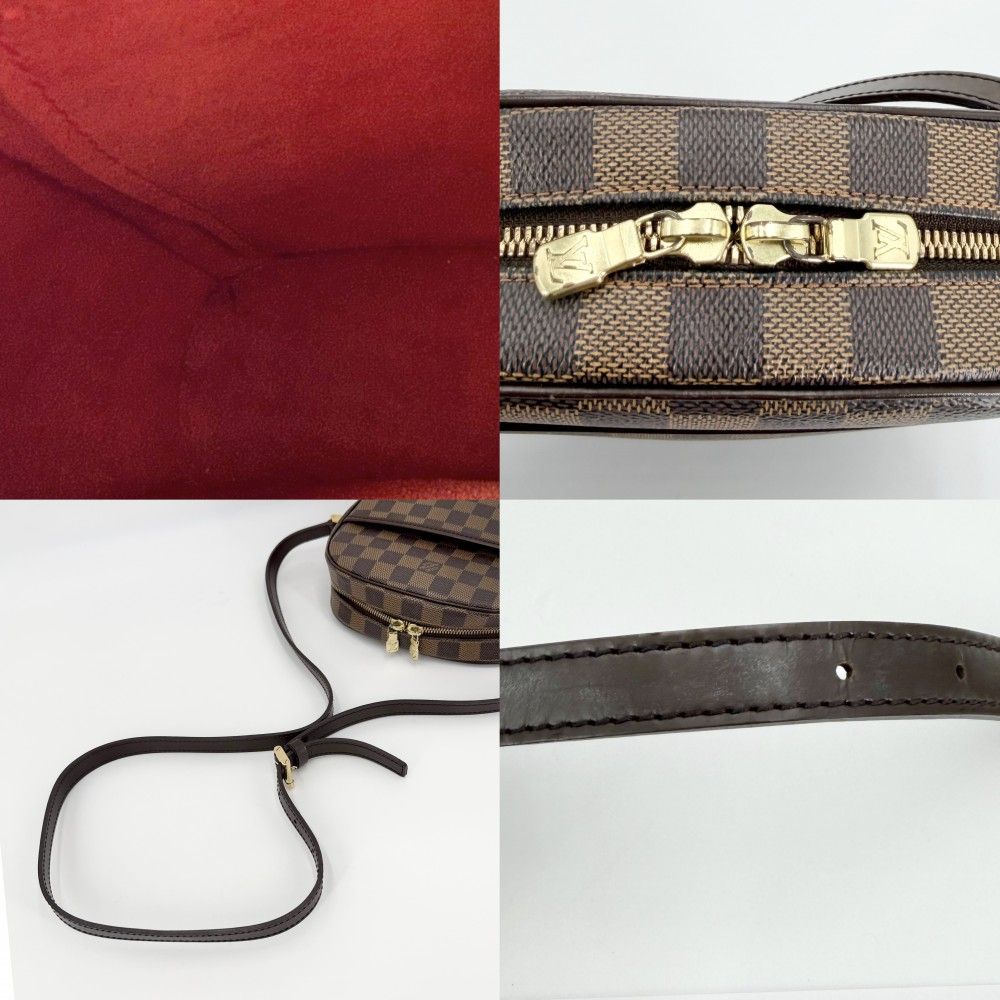 Louis Vuitton Shoulder Bag Ipanema PM Crossbody Damier Canvas Brown Gold — view 7