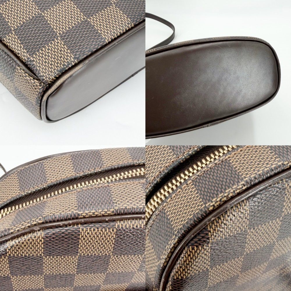 Louis Vuitton Shoulder Bag Ipanema PM Crossbody Damier Canvas Brown Gold — view 6