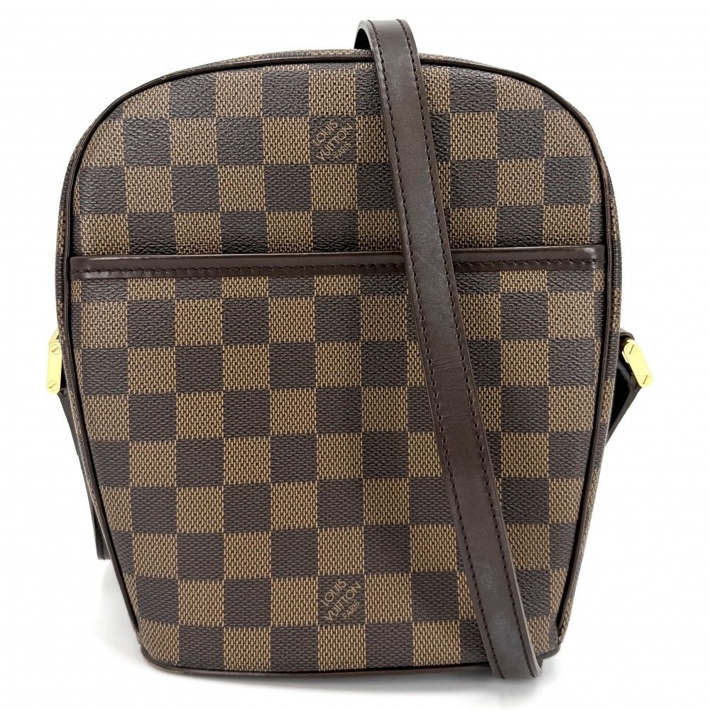 Louis Vuitton Shoulder Bag Ipanema PM Crossbody Damier Canvas Brown Gold