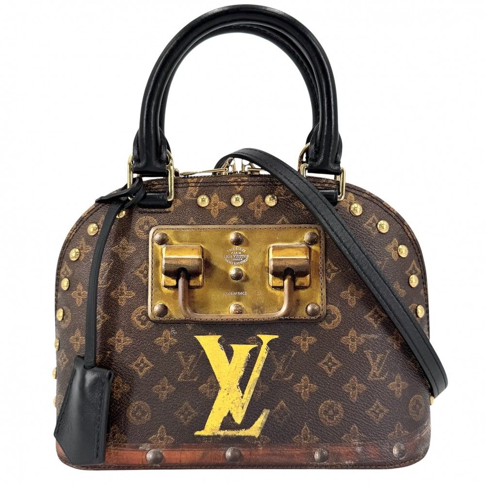 Louis Vuitton 2-Way Transford Monogram Alma BB Handle Mini Shoulder Bag Brown