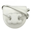 Celine Shoulder Bag Cuir Triomphe Mini Besace Pochette Leather White
