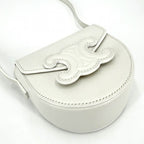 Celine Shoulder Bag Cuir Triomphe Mini Besace Pochette Leather White — view 3