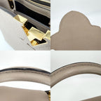 Louis Vuitton 2-Way Capucines PM Handbag Shoulder Bag Leather Beige Gold Vintage — view 7
