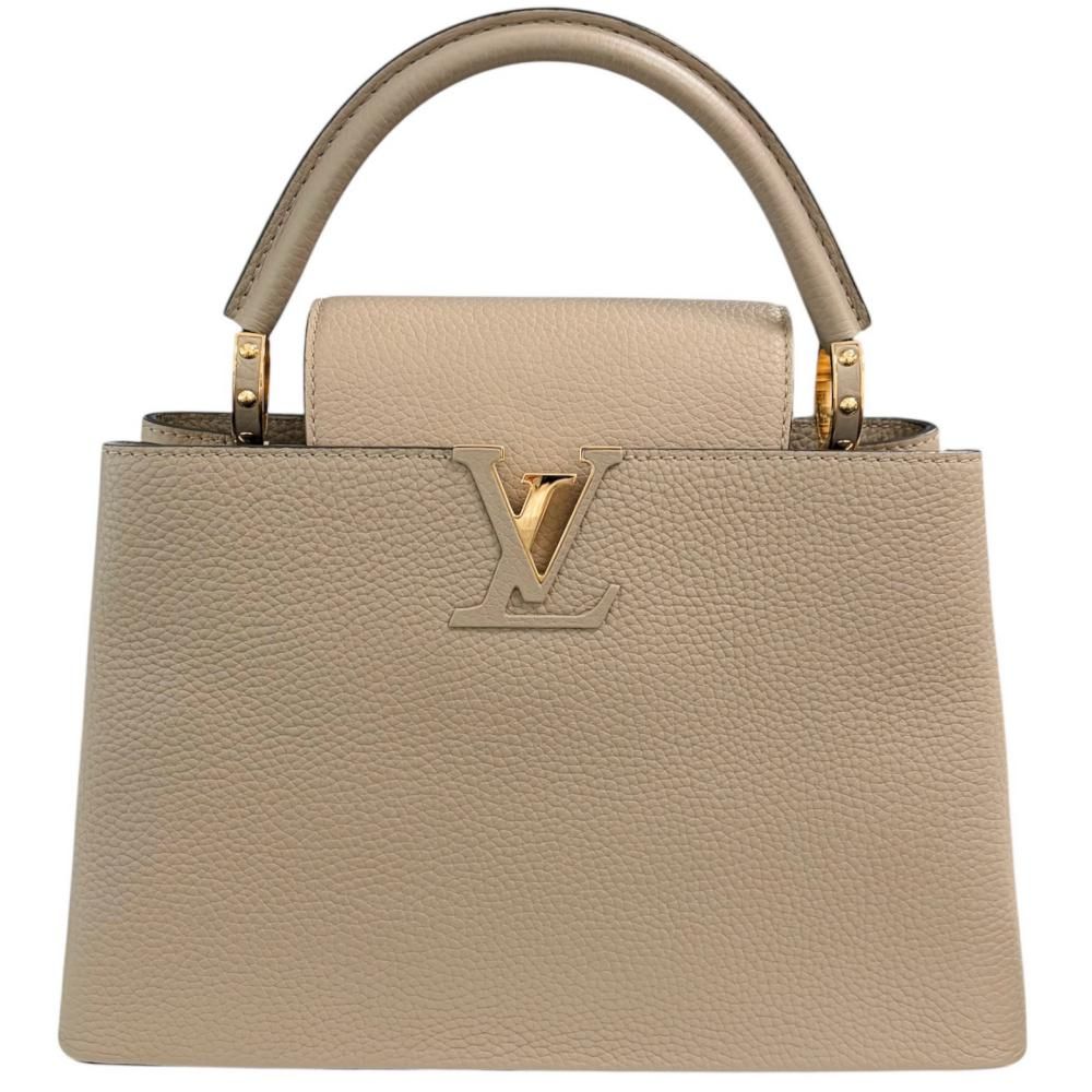 Louis Vuitton 2-Way Capucines PM Handbag Shoulder Bag Leather Beige Gold Vintage