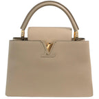 Louis Vuitton 2-Way Capucines PM Handbag Shoulder Bag Leather Beige Gold Vintage