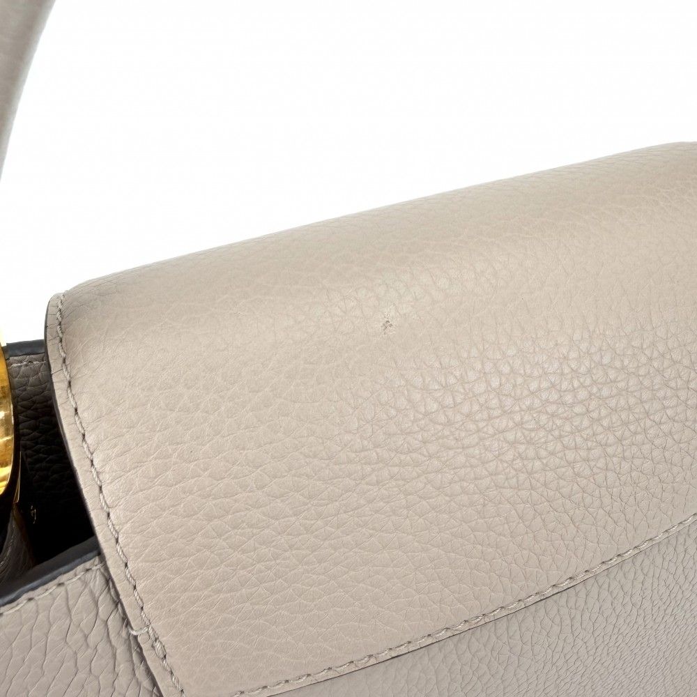 Louis Vuitton 2-Way Capucines PM Handbag Shoulder Bag Leather Beige Gold Vintage — view 5