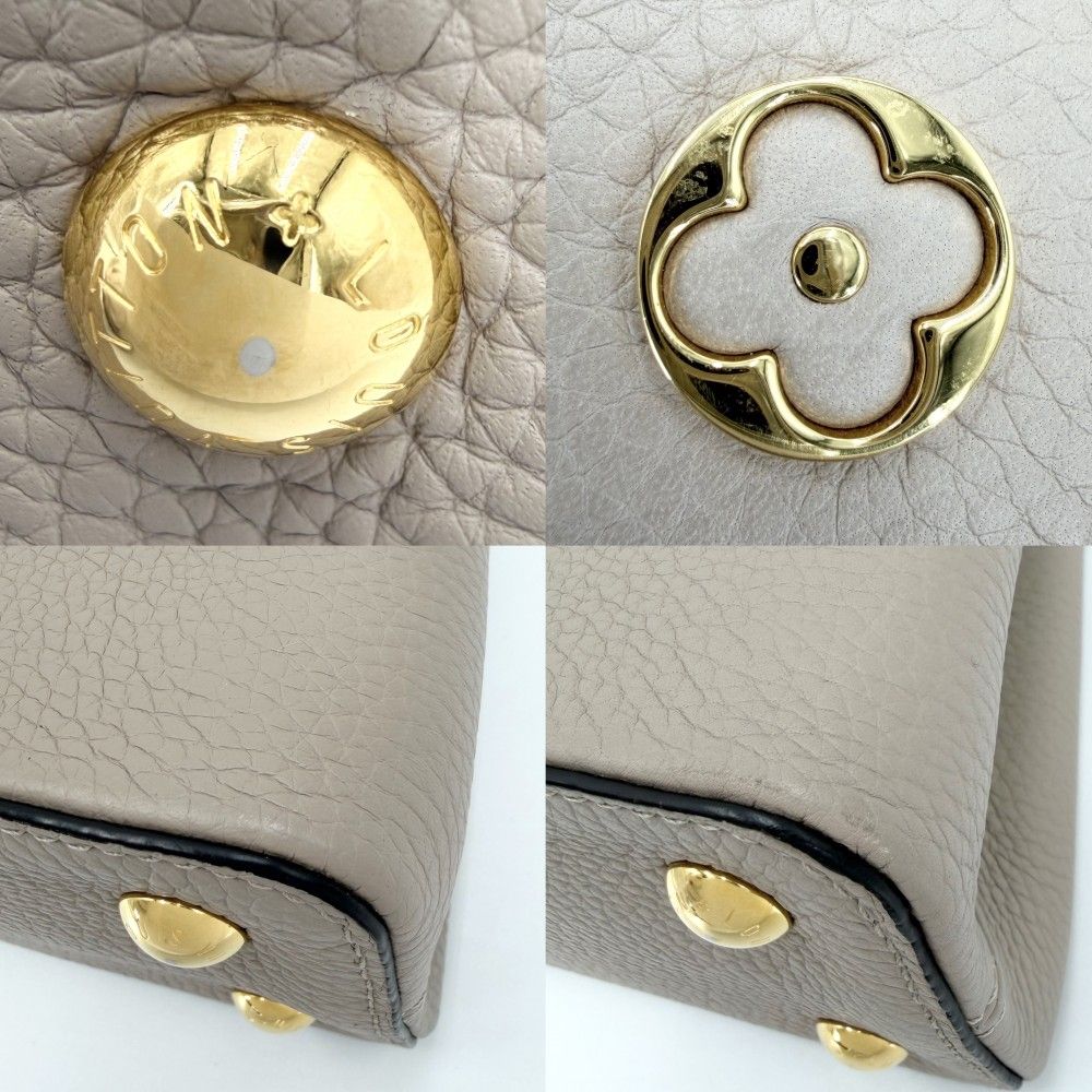 Louis Vuitton 2-Way Capucines PM Handbag Shoulder Bag Leather Beige Gold Vintage — view 6
