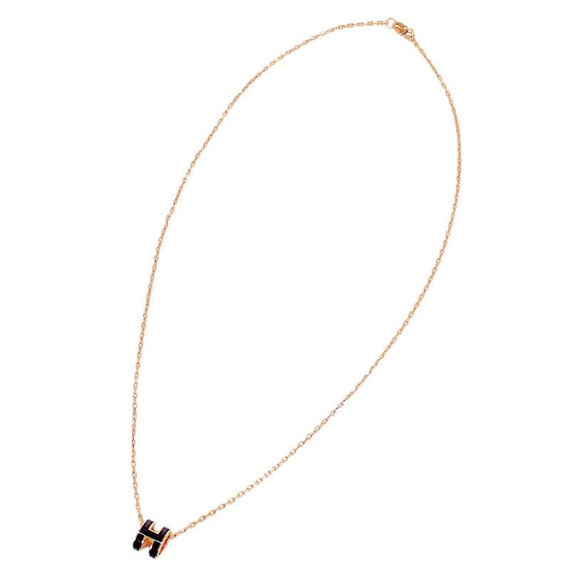 Hermes Mini Pop Pendant Metal Black Pink Gold Included — view 4