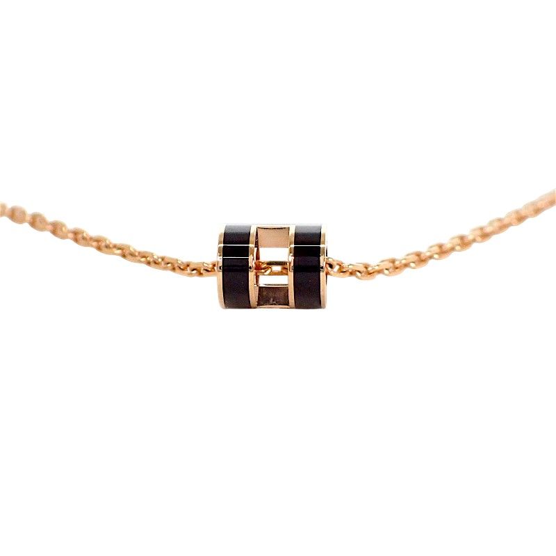 Hermes Mini Pop Pendant Metal Black Pink Gold Included — view 6