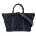 Dior 2-Way Oblique Weekender 25 Handbag Shoulder Bag Crossbody Canvas
