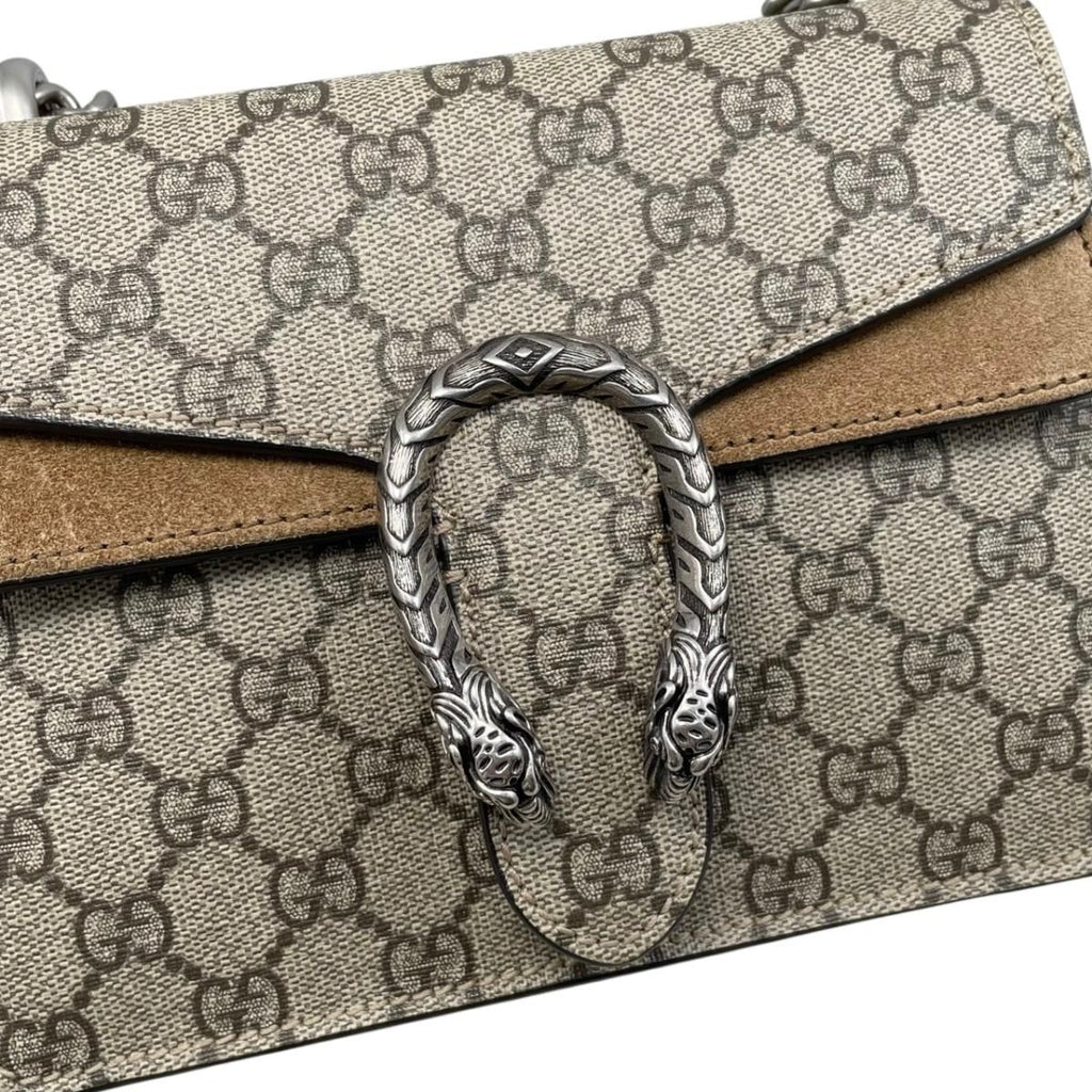 Gucci Shoulder Bag Dionysus GG Supreme Tiger Head Beige Brown Silver — view 8