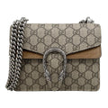 Gucci Shoulder Bag Dionysus GG Supreme Tiger Head Beige Brown Silver