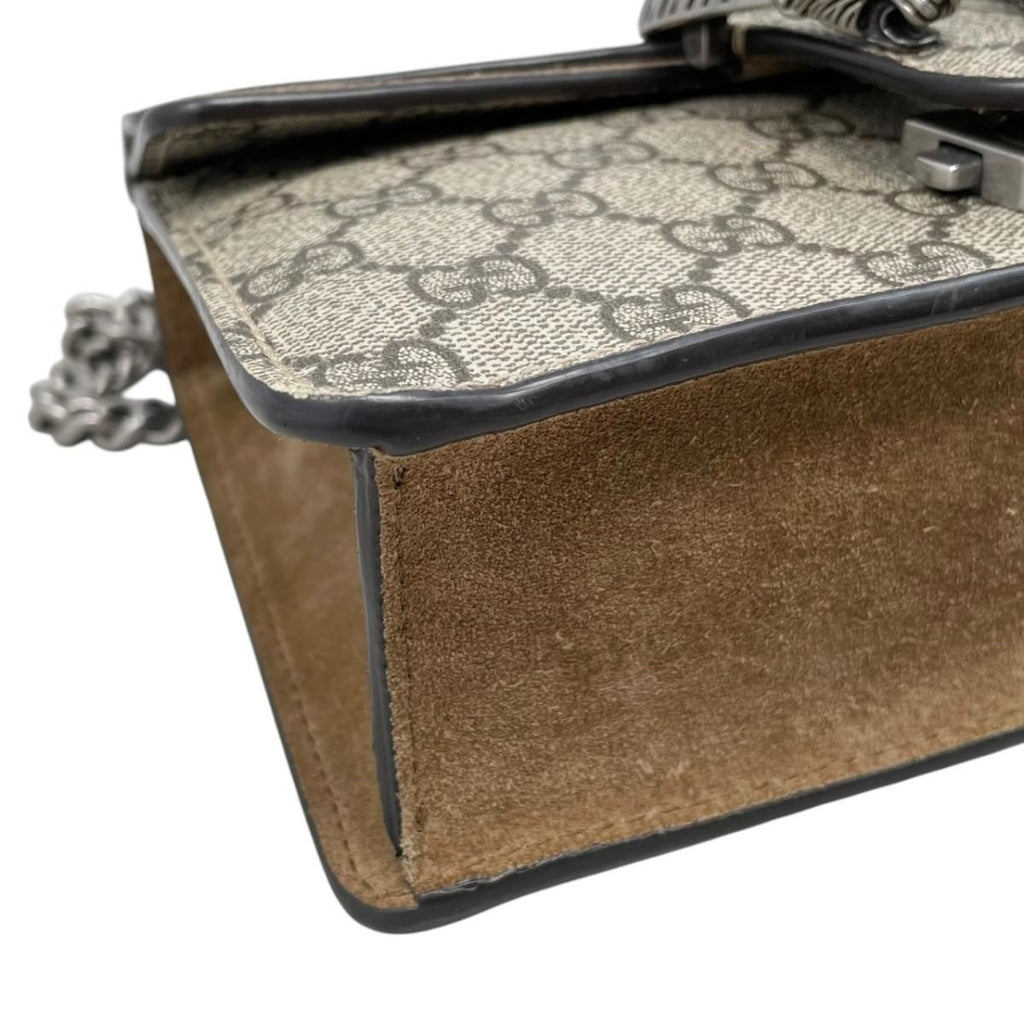 Gucci Shoulder Bag Dionysus GG Supreme Tiger Head Beige Brown Silver — view 6