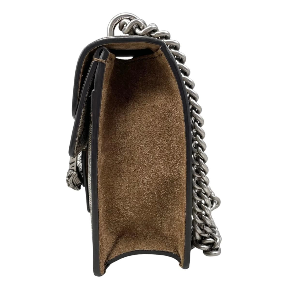 Gucci Shoulder Bag Dionysus GG Supreme Tiger Head Beige Brown Silver — view 3