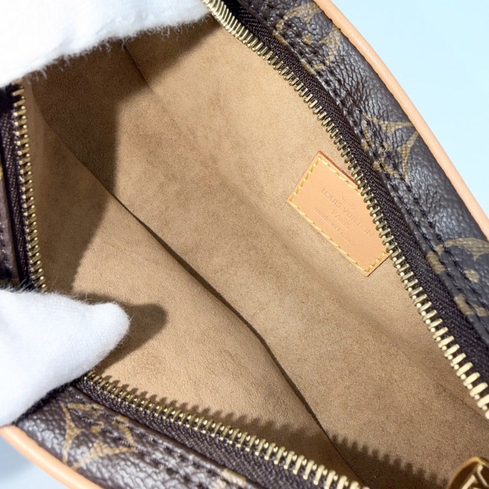 Louis Vuitton Shoulder Bag Monogram Loop 2-Way Handbag Brown Gold Vintage — view 4