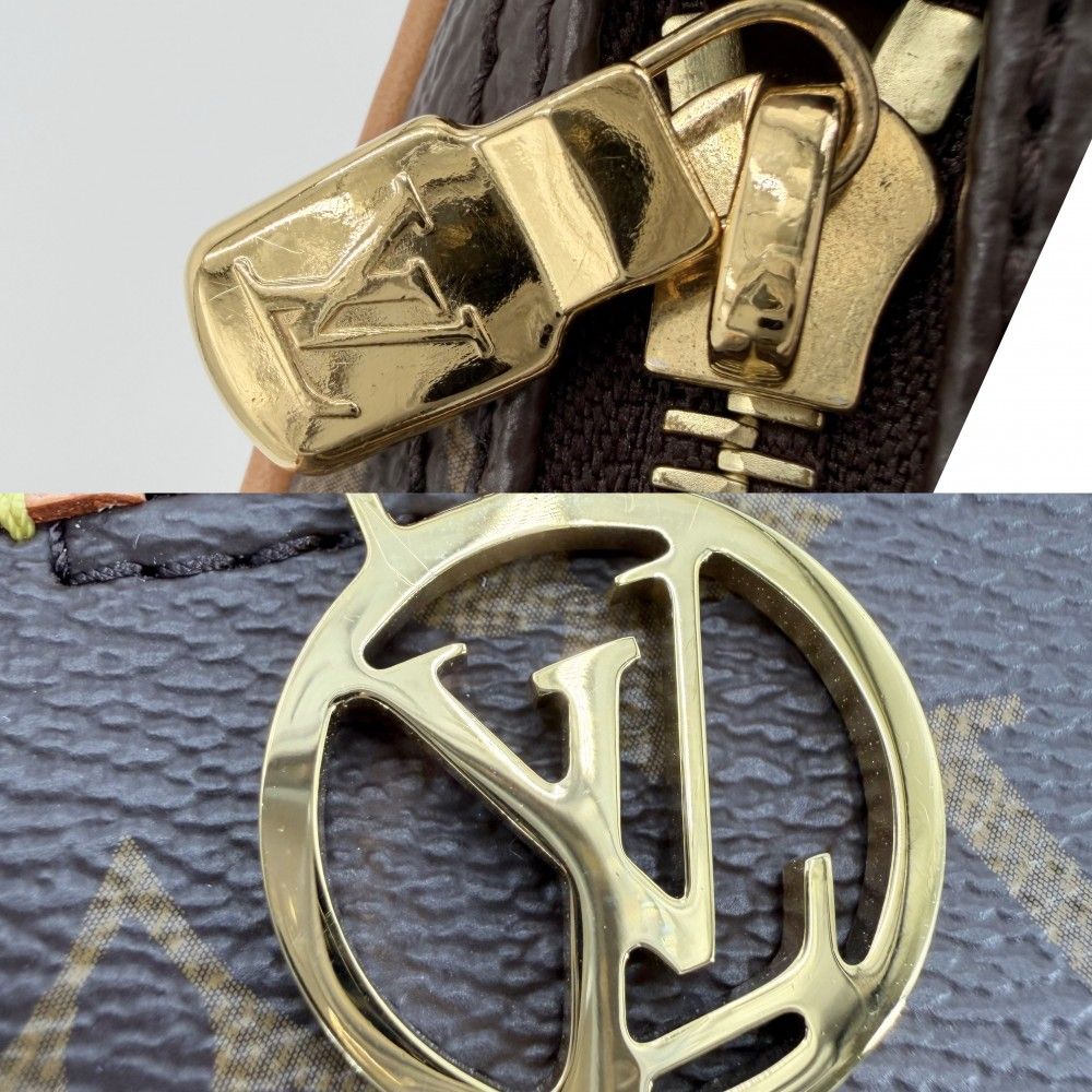 Louis Vuitton Shoulder Bag Monogram Loop 2-Way Handbag Brown Gold Vintage — view 7
