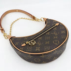 Louis Vuitton Shoulder Bag Monogram Loop 2-Way Handbag Brown Gold Vintage — view 3
