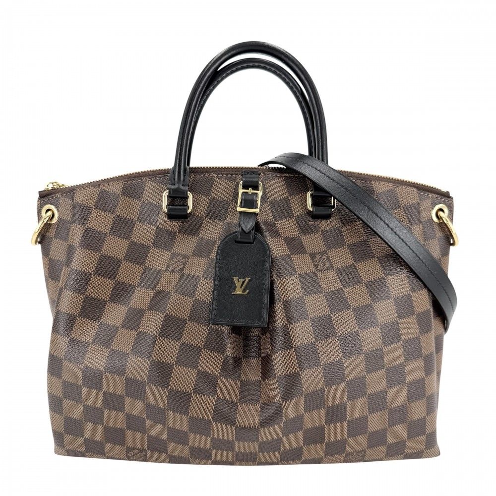 Louis Vuitton 2-Way Damier Odeon Tote MM Handbag Shoulder Bag Crossbody Brown