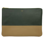 Celine Clutch Beige Bicolor Leather