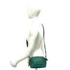 Chanel Card with Vintage Quilted CC Logo Caviar Leather Shoulder Bag Green — view 2