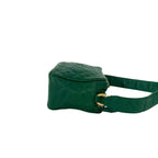 Chanel Card with Vintage Quilted CC Logo Caviar Leather Shoulder Bag Green — view 6