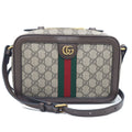 Gucci Ophidia Small Cross Belt Bag GG Canvas Brown Gold