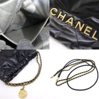 Chanel 22 Mini Calfskin BK GD Shoulder Bag — view 7