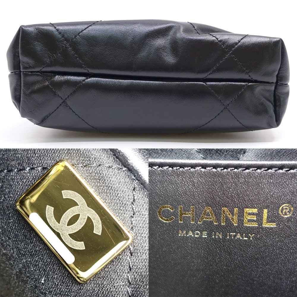 Chanel 22 Mini Calfskin BK GD Shoulder Bag — view 5