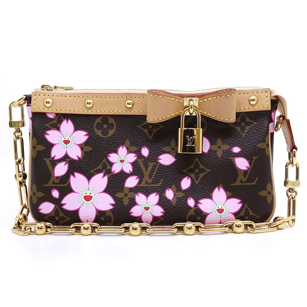 Louis Vuitton LV TM Pochette Ascending Soir Monogram Cherry Blossom GD Handbag