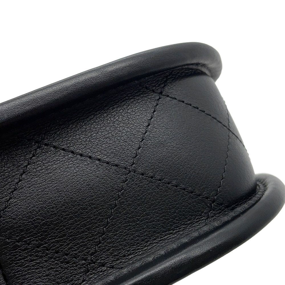 Chanel Chain Shoulder Bag Quilted CC Logo Hobo Lambskin 2-Way Black — view 8