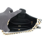 Chanel Chain Shoulder Bag Quilted CC Logo Hobo Lambskin 2-Way Black — view 6