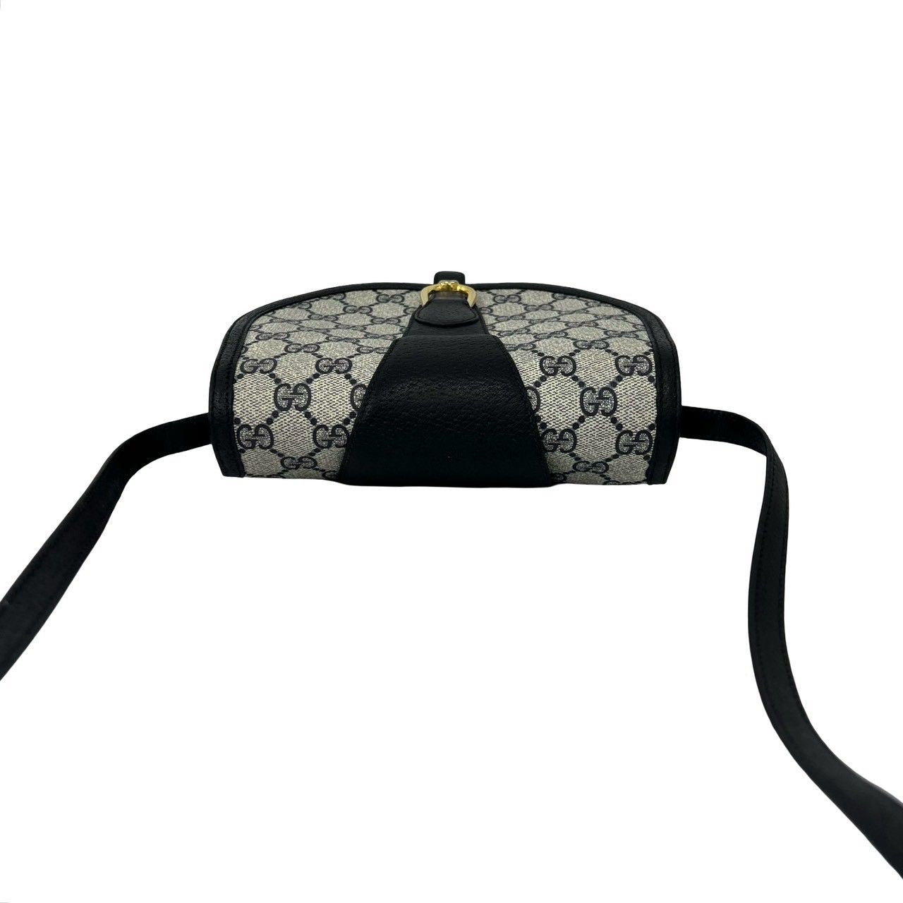 Gucci Vintage GG Logo Pattern Leather Mini Shoulder Bag Crossbody Pochette Navy — view 4