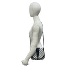 Gucci Vintage GG Logo Pattern Leather Mini Shoulder Bag Crossbody Pochette Navy — view 2
