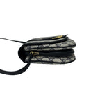 Gucci Vintage GG Logo Pattern Leather Mini Shoulder Bag Crossbody Pochette Navy — view 5