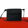 Gucci Vintage Micro GG Logo Leather Shoulder Bag Crossbody Pochette Black