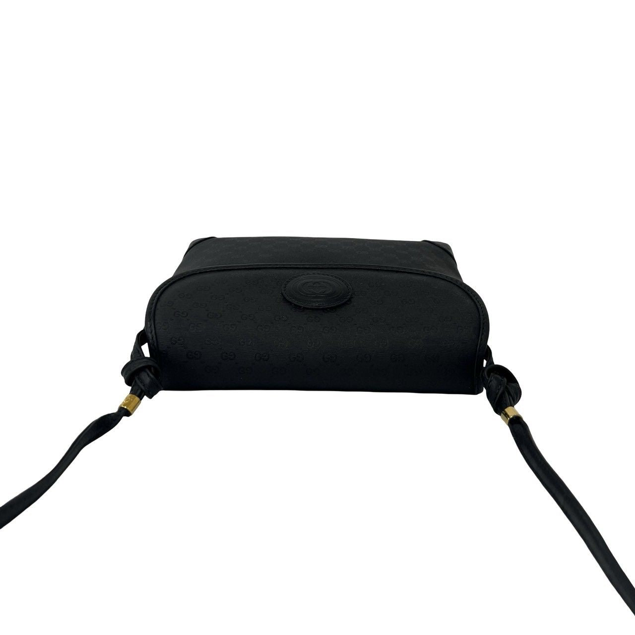 Gucci Vintage Micro GG Logo Leather Shoulder Bag Crossbody Pochette Black — view 4