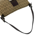 Fendi Vintage Zucchino FF Pattern Canvas Leather Shoulder Bag Beige Brown — view 4